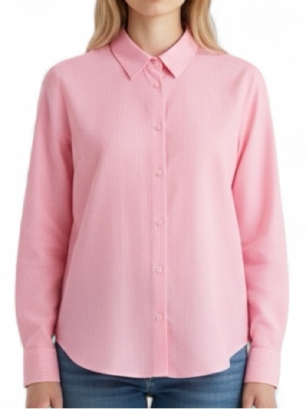 Foxcroft Light Pink Striped Top
